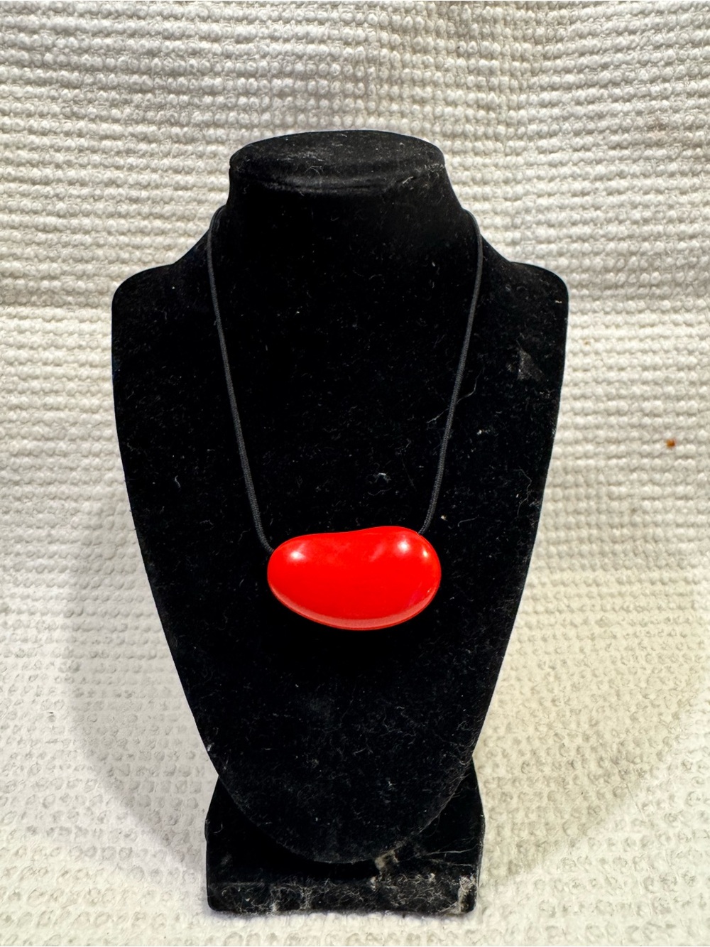 Elsa Peretti with Tiffany and Co. Red Bean Lacquer Necklace